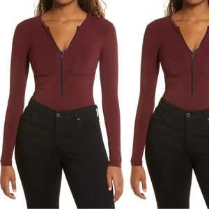 Snatched Zipper Bodysuit 🤍 Small